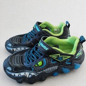 Skechers Kids' Black and Blue Dino Sneakers